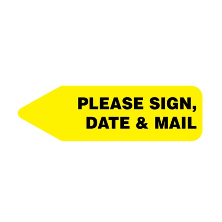 Nevs Labeling Flag - Imprinted - Sign Date Mail - Yellow - 9/16" x 2" NEV81041